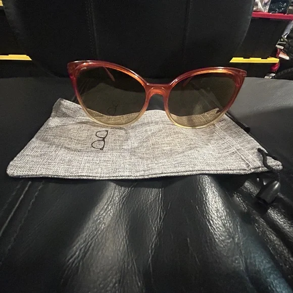 Corning Vintage oversized dark orange and beige Stylish Sunglasses - Picture 8 of 10